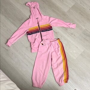 Aviator Nation Pink Kids Set with Stripes